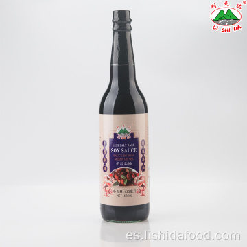 Salsa de soja oscura menos sal de 625 ml